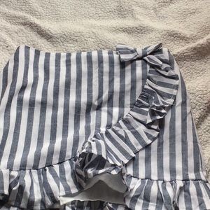GIRLS BLUE STRIPED RUFFLE SKIRT